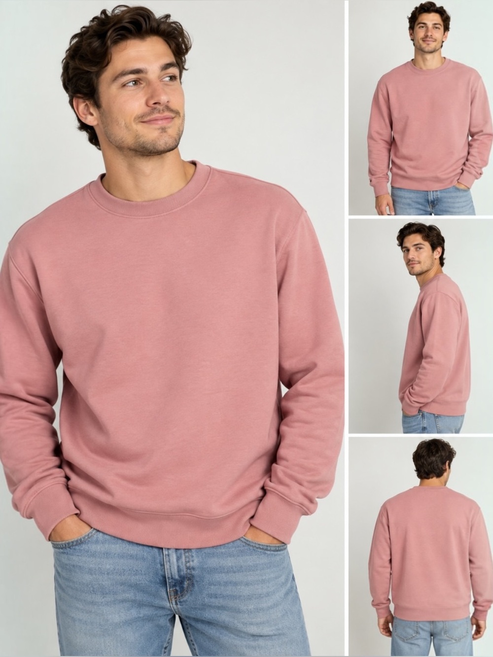Goodfellow & Co Men’s L Dusty Rose Pink Fleece Crewneck Sweatshirt NWT